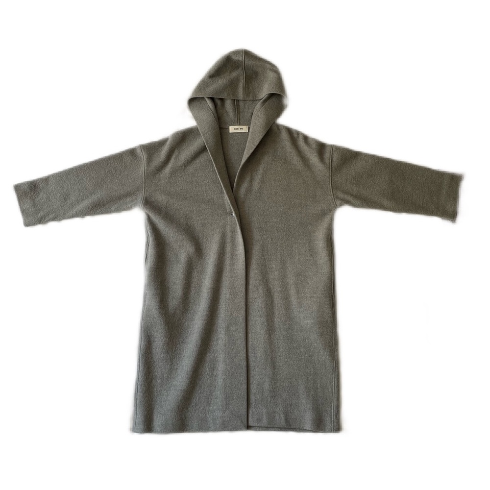 Evam Eva🔹 100% Wool Dropped Shoulder Hooded Coat🔹Made in Japan 🔹Pressed wool